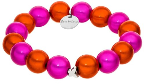 Ella in Love PARIS Perlenarmband Damen mit hochwertig handgefärbten 3D-Acrylperlen, elastischem Gummifaden und Schmetterlingsanhänger