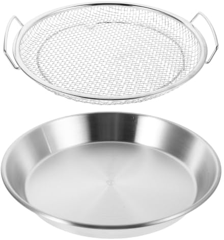 Stainless Steel Oil Draining Basket Set with Mesh Strainer and Frying Rack | 26cm Oil Drain Pan Kitchen Fat Separator for Deep Fryer and Home Cooking