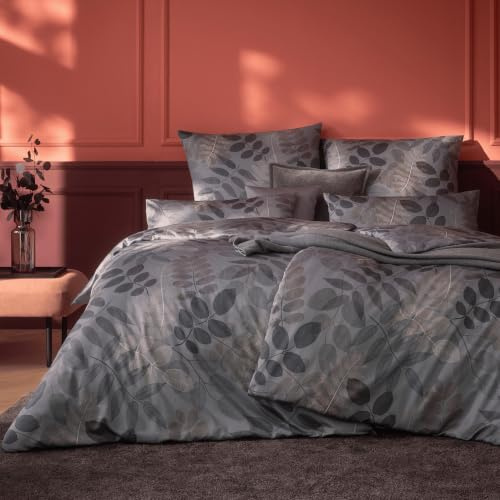 ESTELLA Bettwäsche Set, 135x200 cm + 80x80 cm + 40x80 cm, Malou Grau | 100% Baumwolle, Deutsche Marke, Garantie Reißverschluss, Designer Bezüge