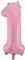 Unique Party Supplies 54453 Riesenzahl 1 Luftballon - 86 cm - Hellrosa