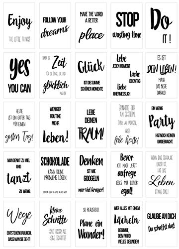 Edition Seidel Set 50 Postkarten Leben & Momente mit Sprüchen (2x25) - Karten mit Spruch - Geschenk - Dekoidee, Liebe, Freundschaft, Leben, Motivation, lustig Postkarte Karte