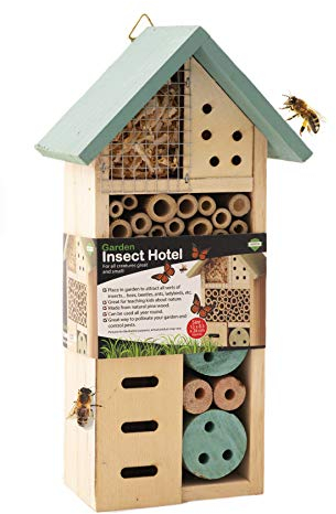 ADEPTNA,Hotel per insetti da giardino in legno, per tutte le creature, grandi e piccole, formiche, coccinelle e tutti i tipi di insetti (piccolo hotel a insetto)