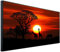 Ecowelle Infrarotheizung mit Bild | 750 Watt | 60x120 cm | Infrarot Heizung| | Made in Germany| d 120 Afrikanischer Sonnenuntergang
