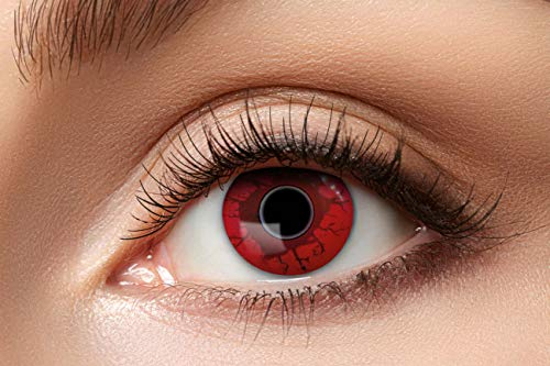 Eyecatcher 84115141.979 - Farbige Kontaktlinsen, 1 Paar, für 12 Monate, Rot, Karneval, Fasching, Halloween