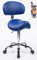 1stuff® Sattelhocker MULY BIGBACK Sattelstuhl mit Lehne - Sitzhöhe bis ca. 74cm - ergonomischer Rollhocker Arzthocker Arbeitshocker Praxishocker Drehhocker (Lederimitat Royalblau)
