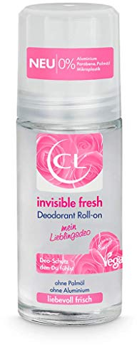 CL invisible fresh Deodorant Roll-on mit langanhaltendem Duft - 50 ml Deo Roller ohne Aluminium, Zink & Mikroplastik mit frischem Blütenduft - veganes Deo Damen ohne weiße Flecken - Deodorant Frauen