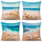 Artscope Samt Kissenbezug Dekorative Super Weich Kissenhülle mit Sandstrand Muster Dekokissen für Sofa Bett 45x45cm 4er Set