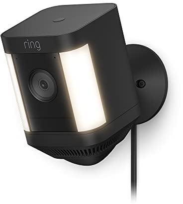 Ring Spotlight Kamera Plus Netzstecker (Spotlight Cam Plus) | Überwachungskamera aussen mit WLAN, HD-Video, LED-Strahler, Nachtsicht, Bewegungserfassung & Sirene | Alexa-kompatibel