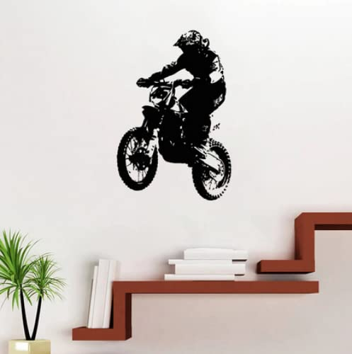 Motocross Stunt Dirt Bike Wandaufkleber Motorrad Wandkunst Vinyl Aufkleber Aufkleber Dekor Abnehmbare Tapete Design Mural57X83cm