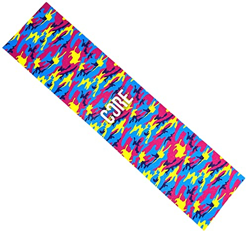 Scooters Core Stunt-Scooter Tret-Roller Hand Griffe Soft lang mit Barends/Grip + Fantic26 Sticker (Griptape Neon Camo), 170mm