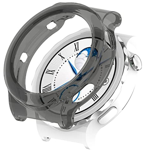 König Design Schutz Tasche Hülle kompatibel mit Huawei Watch GT 3 Pro 43mm Case Cover Bumper Etui Tasche Schwarz