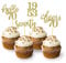 24 Stück Glitzer 70. Geburtstag Cupcake Topper, 70 Geburtstag Deko von 1955 für 70 Geburtstagsfeier Zubehör Party Dekoration Kuchendekoration (Gold)