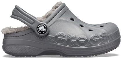 Crocs Kids’ Baya Lined Clog 33-34 EU Charcoal/Charcoal