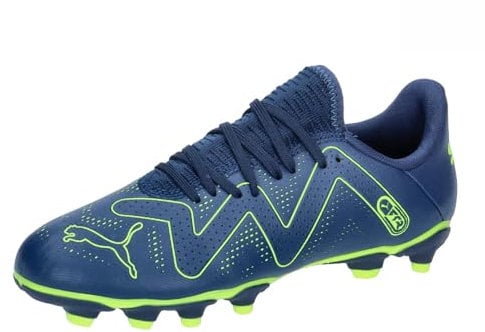 PUMA Future Play FG/AG Jr - Tenis de fútbol Unisex para niños, Azul Persa Pro Verde, 4.5 UK