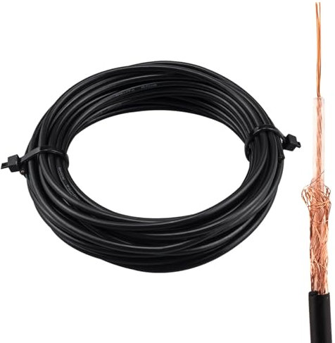 urcianow RG174 RF Câble Coaxial 6Mètres 50 Ohm Faible Perte Câble Coaxial d'Extension d'Antenne Câble Coaxial pour Routeur Câble d'Antenne WiFi pour les Connexions d'Extension Numérique Vidéo