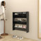 homiuse Wand Schuhschrank 80x18x90 cm mit 3 Kippböden Schuhregal Wandbefestigung Hochglanz Schwarz Schuhbank Shoe Rack Schuhkipper Schuhschränke Schuhregale Schuhaufbewahrung Holzwerkstoff