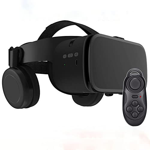 Full Screen Virtual Reality Goggle 3D VR Glasses With Remote Controller, Original Stereo 3D VR Glasses For IPhone 14 13 12 11 Pro Mini X R S Max Samsung Galaxy VR Set For IOS Android Phone (Color : B