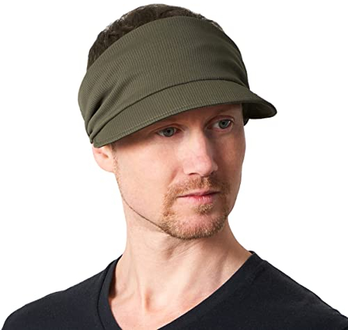 CHARM Bandana Damen Visor Kopftuch - Herren Cap Sommer Kopfbedeckung Stirnband Mit Sonnenschutz Mit Schirm Sonnen-Hut Khaki