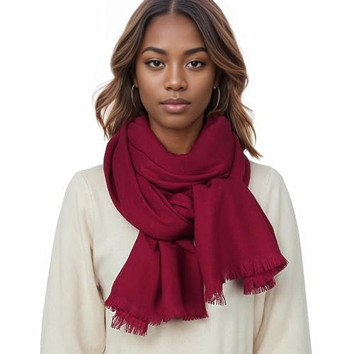 Schal Weinrot Stola Festlich für Abendkleid Winter Schals Tücher Damen Pashmina