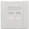 CAT6 Gigabit Network Socket, Ethernet RJ45 LAN Cable Faceplate Networking Port Face Plate Socket Box for Ethernet Cable Installation Internet Outlet Panel 86x86mm Type (2 Port)
