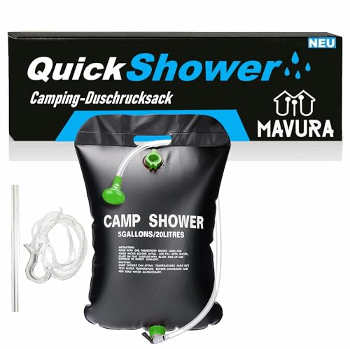 MAVURA QuickShower Camping Dusche Solar Garten Reise Festival Outdoor Duschsack 20L