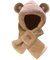 dressfan Plüsch Bär Ohren Hut Schal 2 in 1 Set, Tier Bär Warme Mütze Hut Ohrenklappen, Lustige Neuheit Geburtstag Weihnachten Weihnachten Geschenke,Khaki
