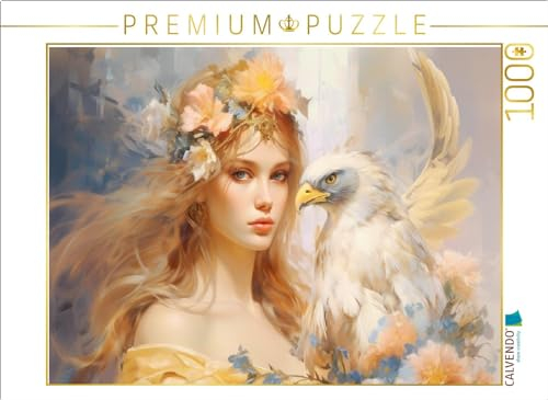 CALVENDO Puzzle Adler mit Elfe | 1000 Teile Lege-Größe 64 x 48 cm Foto-Puzzle für glückliche Stunden