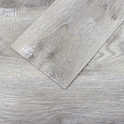 VEELIKE Fliesenaufkleber Holzoptik Grau PVC Bodenbelag Selbstklebend Fliesen Boden Wohnzimmer Vinylboden Fliesenoptik Küchenfliesen Holz Klebefliesen Bad Boden Schlafzimmer Deko 90cm×15cm 32 Stück