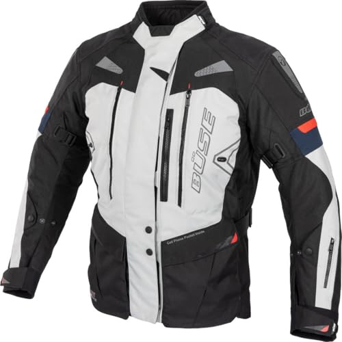 Büse Monterey wasserdichte Motorrad Textiljacke, hellgrau, 62 | Wasserdicht