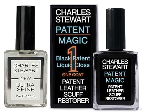 Patent Magic Ultra – Patent Leather Scuff Repair & Restore; Black | One-Coat Formula with UltraShine Gloss | Real & Imitation, Heels & Accessories | Solvent-Free 15ml by Charles Stewart