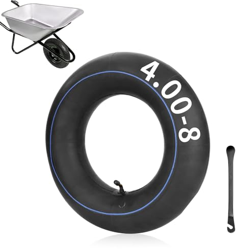 mizikuu Camera d'Aria, 4.80/4.00-8 Ruota di Ricambio Camera d'Aria Ruota Carriola Pneumatici Da Per Carrelli a Mano Trattore Inner Tube Valvola Per Carrello, Spazzaneve, Generatore e Altro