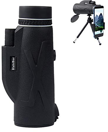 LERONO Monokular mit Handyhalterung, Stativständer, Handy-Foto-Monokular für Vogelbeobachtung, Wandern, Lupe