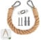 Rope Toilet Roll & Towel Holder - Handmade Jute Decor | Wall Mounted, Rustic Bathroom & Kitchen Accessory with Metal Hook