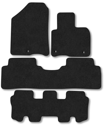 Fits Kia Sorento (2015-2020) [7 Seat] Carpet Car Mats | Black Edge Trim Tailored Fit Floor Mats Full Coverage Protection Accessories Easy Clean Anti Slip Made in the UK
