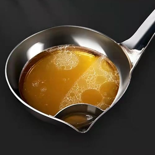 Stainless Steel Oil Separating Ladle for Soup Hot Pot, Fine Filtering Holes, Multifunctional Kitchen Tool