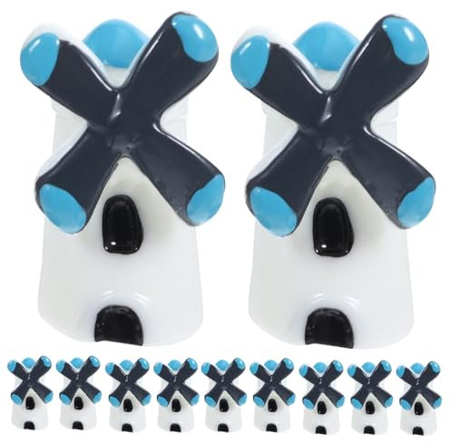 HANABASS 20 Stück Mikro Windmühlenmodelle Harz Miniatur Windmühle Landschaftsdekor Für Innen Und Außen Selbstgemacht Ornamente Kinder Geschenk Wohnkultur