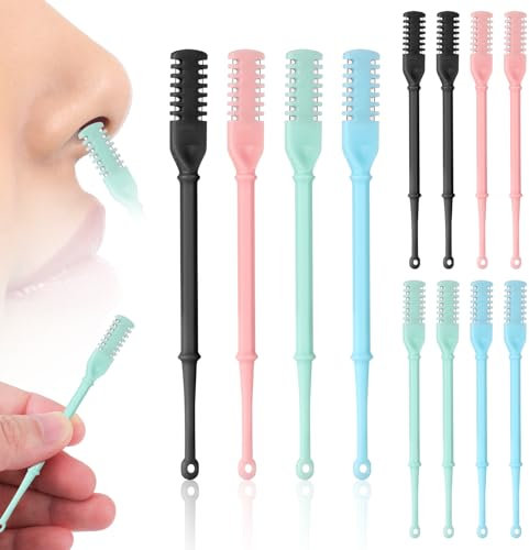 15pcs Tondeuse à Poils de Nez, Tondeuse à Poils de Nez Manuelle 2 en 1 Tondeuse à Poils de Nez Portable Rasoir Nez Manuel Coupe Poil Nez pour Hommes Femmes(Noir, Bleu, Rose, Vert, Blanc Cassé)