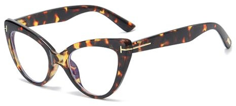 Valicaer Blue Light Glasses,Blue Light Blocking Glasses for Women Men Cat Eye Reading Glasses Gaming Computer Glasses Anti Glare Eyeglasses Fashion Clear Lens Glasses Women(Brown)