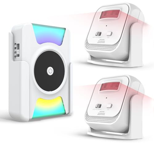 DAYTECH Motion Sensor Alarm for Caregiver Pager Bed Alarm and Fall Prevention for Elderly Dementia Patients Elderly Monitoring 2 PIR Motion Detector and 1Receiver