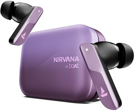 boAt Nirvana X TWS (2025), Knowles Dual Drivers,Hi-Res Audio LDAC,App Support,ENx,Dual Pair,Spatial Audio,Fast Charge, Bluetooth Earbuds, TWS Ear Buds Wireless Earphones with mic (Smoky Amethyst)