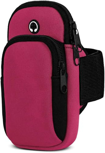 moex Custodia compatibile con Samsung Galaxy S25 Custodia in neoprene per cellulare Running Sport Cintura da corsa con 2 scomparti Rosa