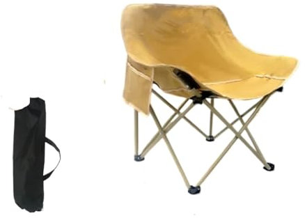 ZMCGNO Camping-Stuhl Outdoor Folding Chair Portable Folding Moon Chair Recliner Camping Chairs Foldings Stool Fishing zum Angeln Camp Reisen Wandern Beach Garden(Yellow)