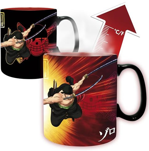 ABYSTYLE One Piece Zoro & Sanji - Taza de cambio de calor (40 cl), diseño de manga para el hogar y la cocina, Merch