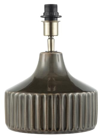 Happy Homewares Traditional Deep Forest Green Ceramic Gloss Table Lamp Base with Antique Brass Lamp Holder | 28cm x 18cm