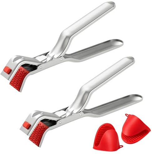4 Stück Heizplattengreifer Set, Zange für Heißluftfritteuse, Airfryer Zubehör Geeignet für Sicheres Einfangen Heißer Lebensmittel