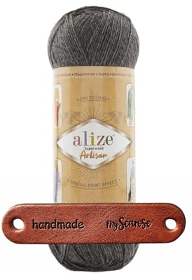 ALIZE 100g Superwash Artisan 182 Premium Wolle strapazierfähige Sockenwolle mit Farbspiel für kreative Strickideen mit mySearose Label