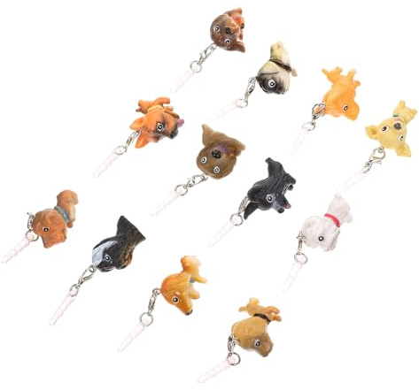 Holibanna 12 Stück Kopfhörerstecker mit Hundeanhänger 3,5mm Staubschutz für Handy Langlebiger PVC Stecker Praktisches Handy Zubehör