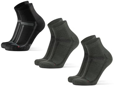 DANISH ENDURANCE Quarter Laufsocken, Leichte Kompression, 3 Paar | Knöchelhohe Sportsocken, Gepolstert & Atmungsaktiv mit leichter Kompression für Langstreckenläufe & Training, Unisex