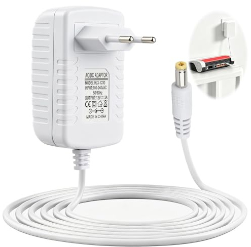 zstg 12V 3A Netzteil Ladegerät für AVM Fritz!Box 7590 AX 7530 7490 7510 | für 7430 7390 6690 6660 6670 6490 5590 5530, für Telekom Speedport Smart WLAN Router, DC 5,5x2,5 mm Stecker, 2m Kabel, Weiß