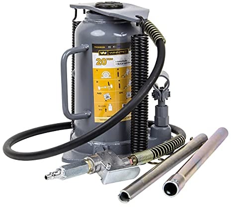 Winntec 20 Ton Pneumatic Air Bottle Jack for Commercial Car Garages and Workshops, 245mm to 475mm Lifting Height with a 80mm Screw Extension